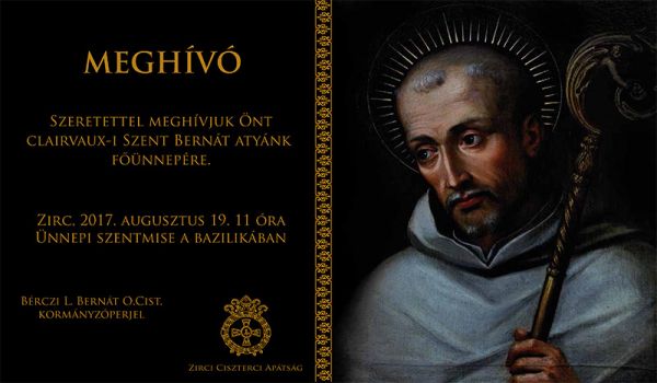 Szent Bernát atyánk főünnepe